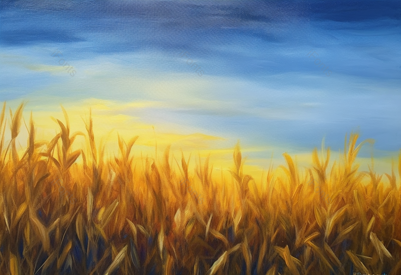 暴风雨前的小麦油画背景,插画/手绘图,插画/手绘图库,插画/手绘图下载,插画/手绘